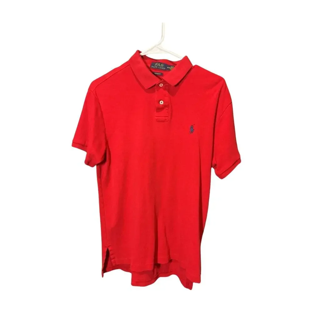 Polo Ralph Lauren Polo Short Sleeve Classic Fit Blue Pony Red Shirt Size M